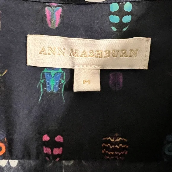 Beetle Print Half Button Down - Picture 4 of 4